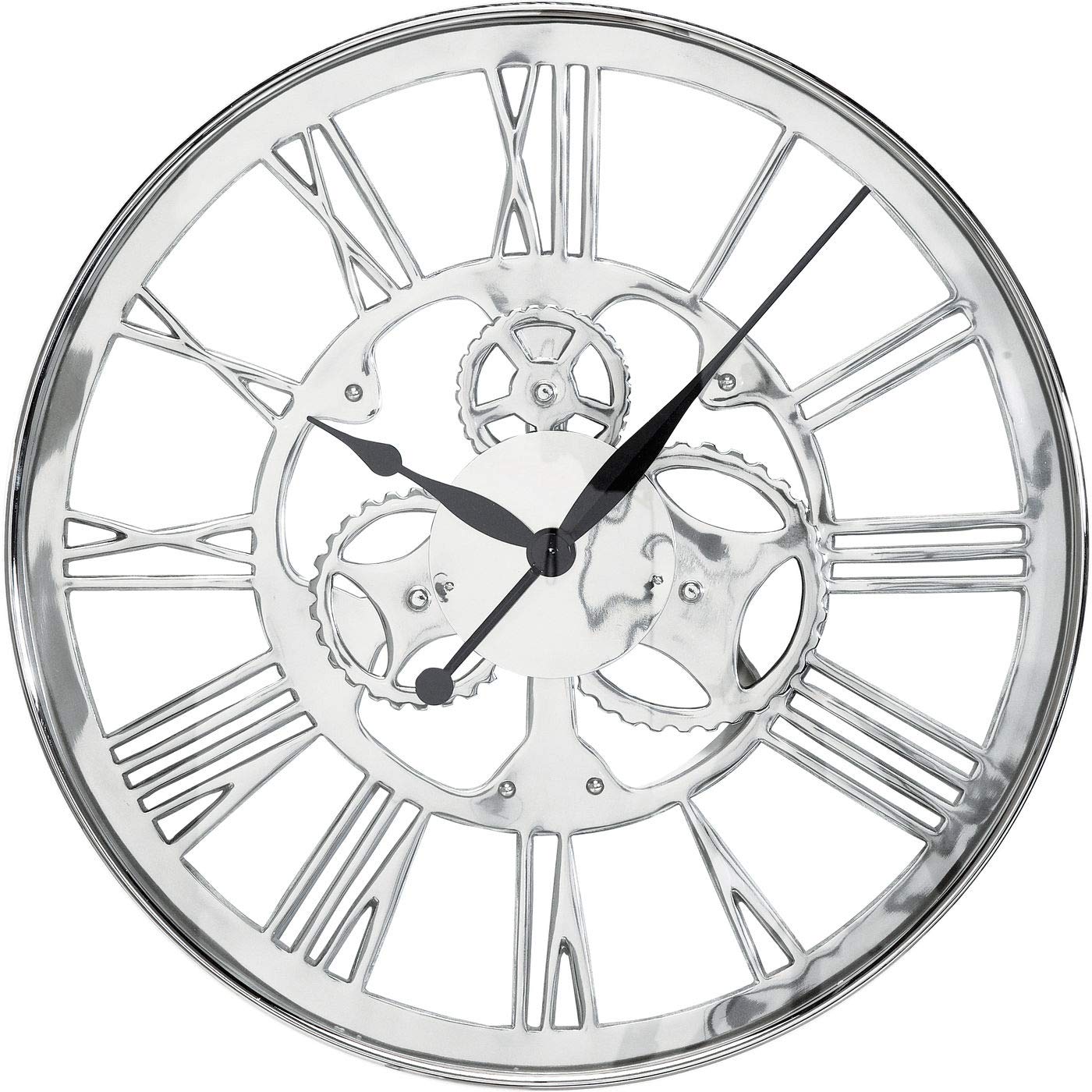 kare-design-wanduhr-gear-silber-60-cm-aluminium-quarzuhr image 1