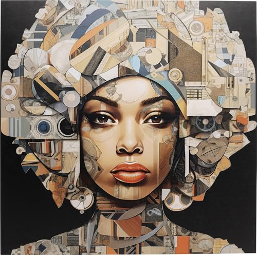 kare-design-3d-art-geo-woman-glasbild-80x80-cm-mehrfarbig-portrait image 6