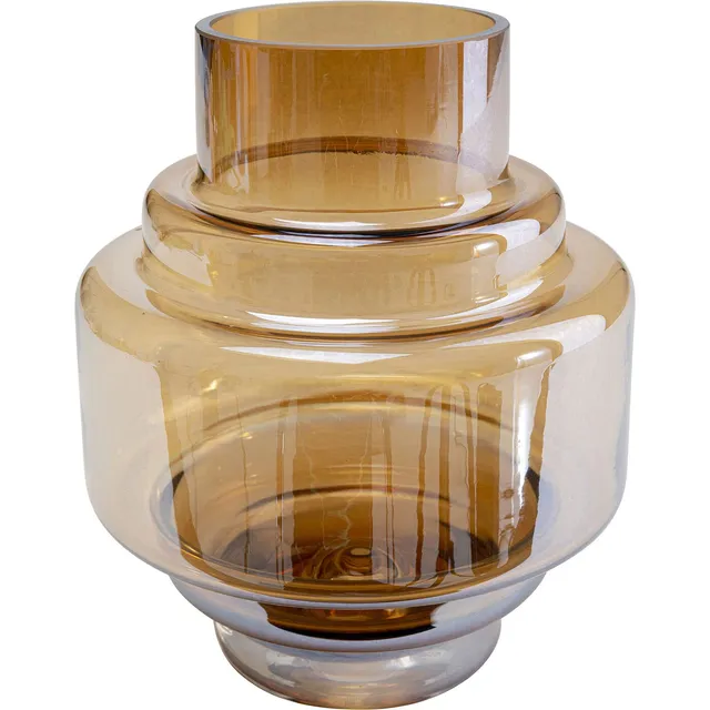 kare-design-vase-glossy-blumenvase-braun-glas-18-cm-tischvase image 1