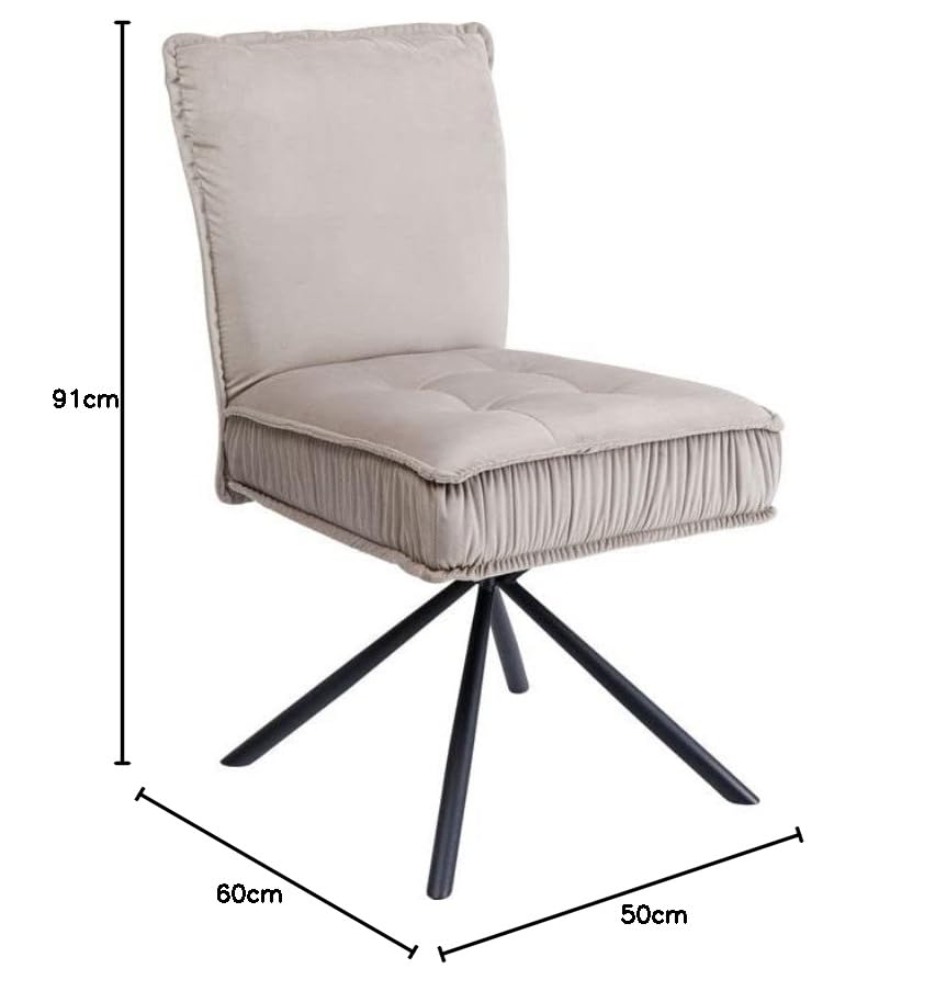 kare-design-stuhl-chelsea-grau-samtoptik-drehstuhl-91x50x60-cm image 8