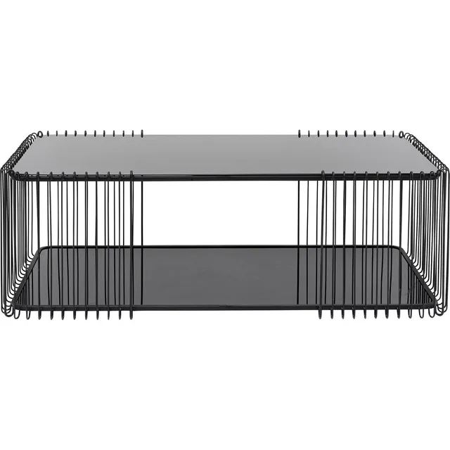 kare-design-couchtisch-wire-double-schwarz-glas-wohnzimmertisch-42x120x60-cm image 1