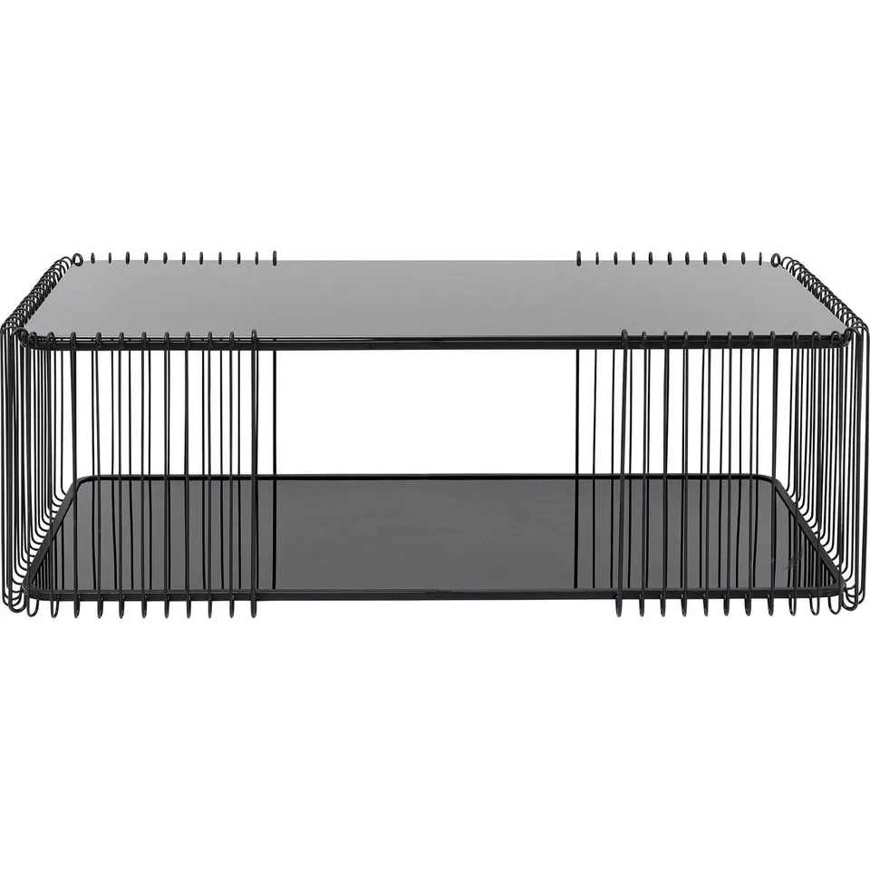 kare-design-couchtisch-wire-double-schwarz-glas-wohnzimmertisch-42x120x60-cm image 1