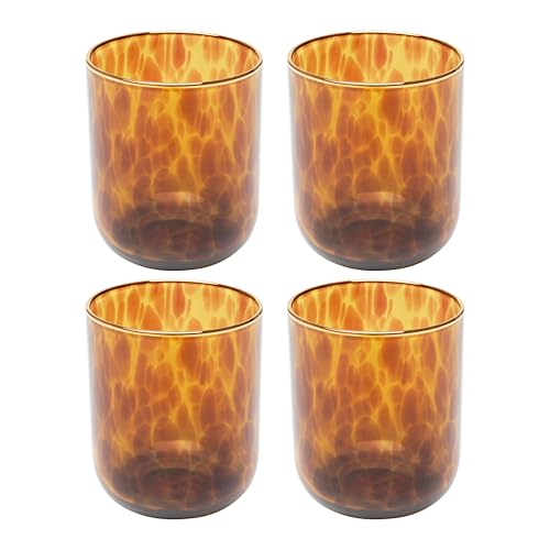 kare-design-glas-caramel-wasserglas-set-4-teilig-braun-430-ml-mit-goldrand image 6