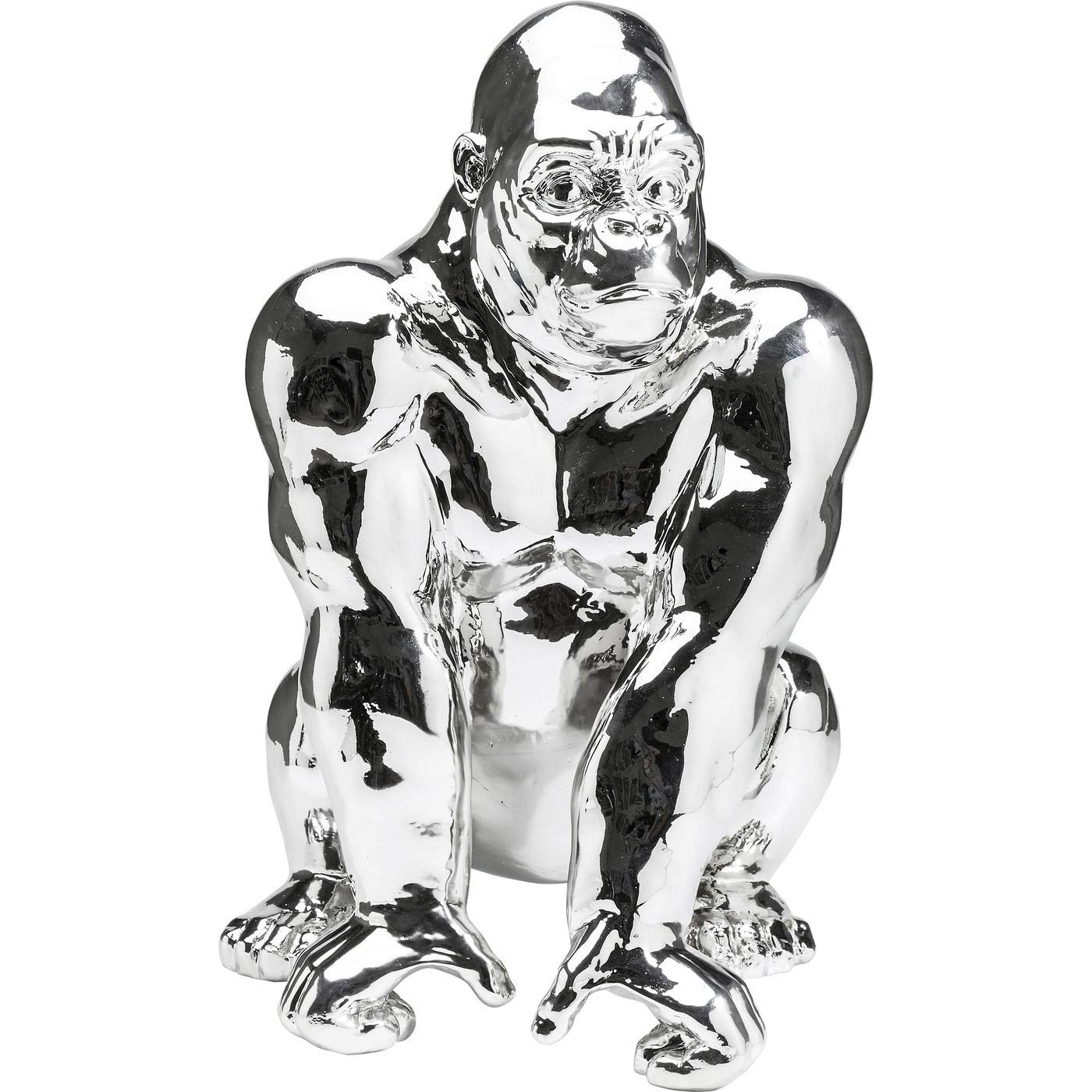kare-design-deko-figur-gorilla-chrome-57x45-5x38-cm-polyresin-silber image 3