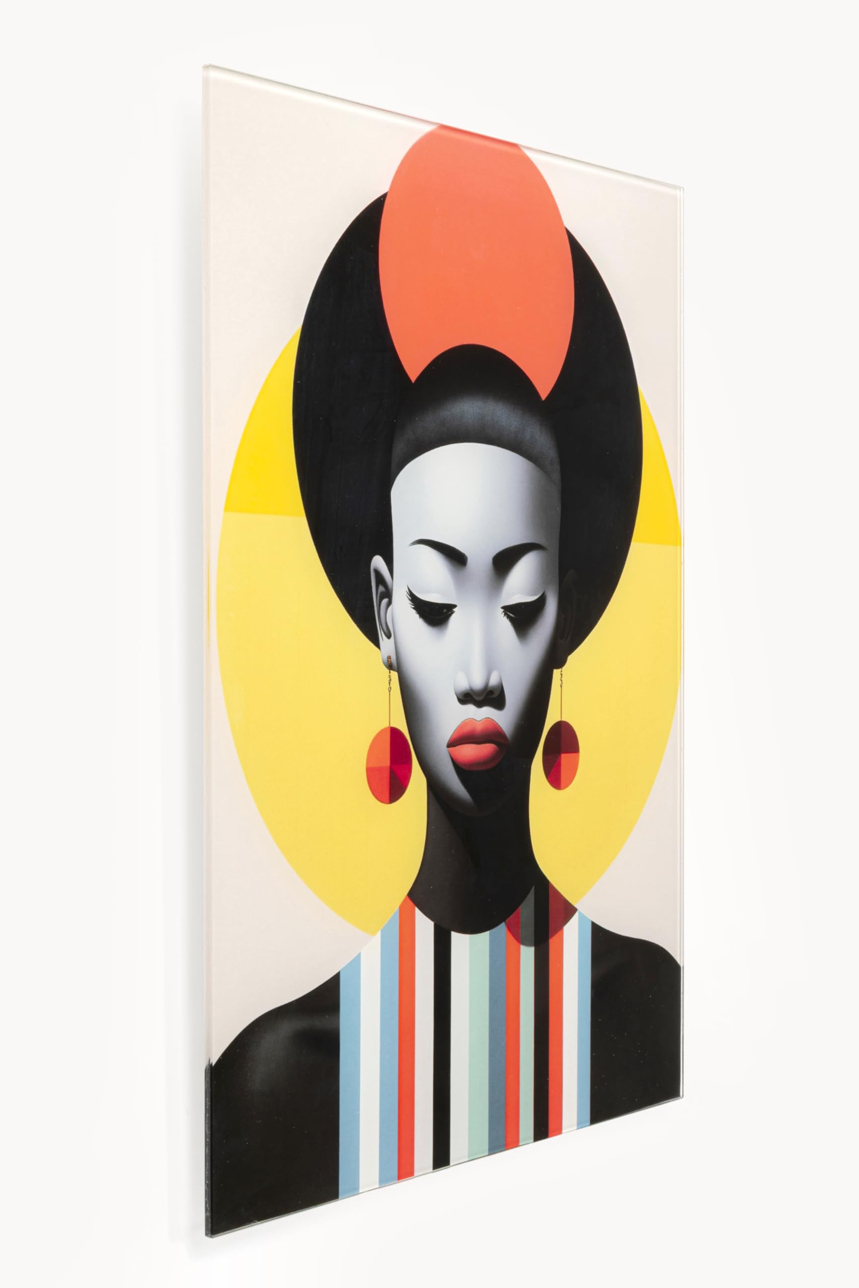 kare-design-glasbild-muse-retro-lady-mehrfarbig-2er-set-wandbild-40x30-cm image 3