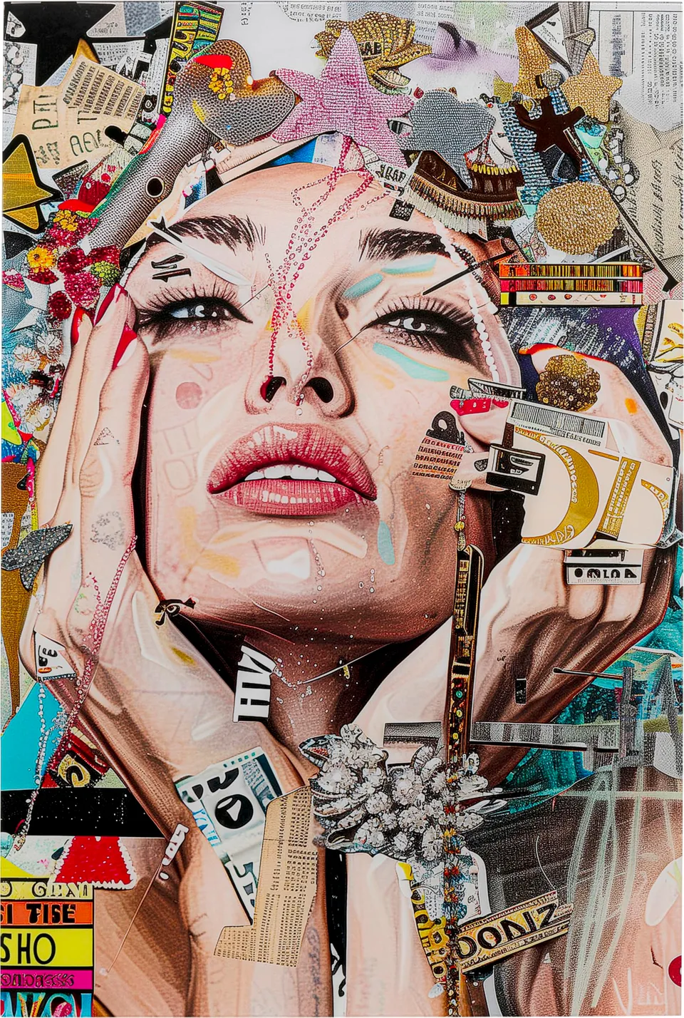 kare-design-glasbild-artsy-portrait-mehrfarbig-wandbild-80-x-120-cm-aus-esg-sich image 1