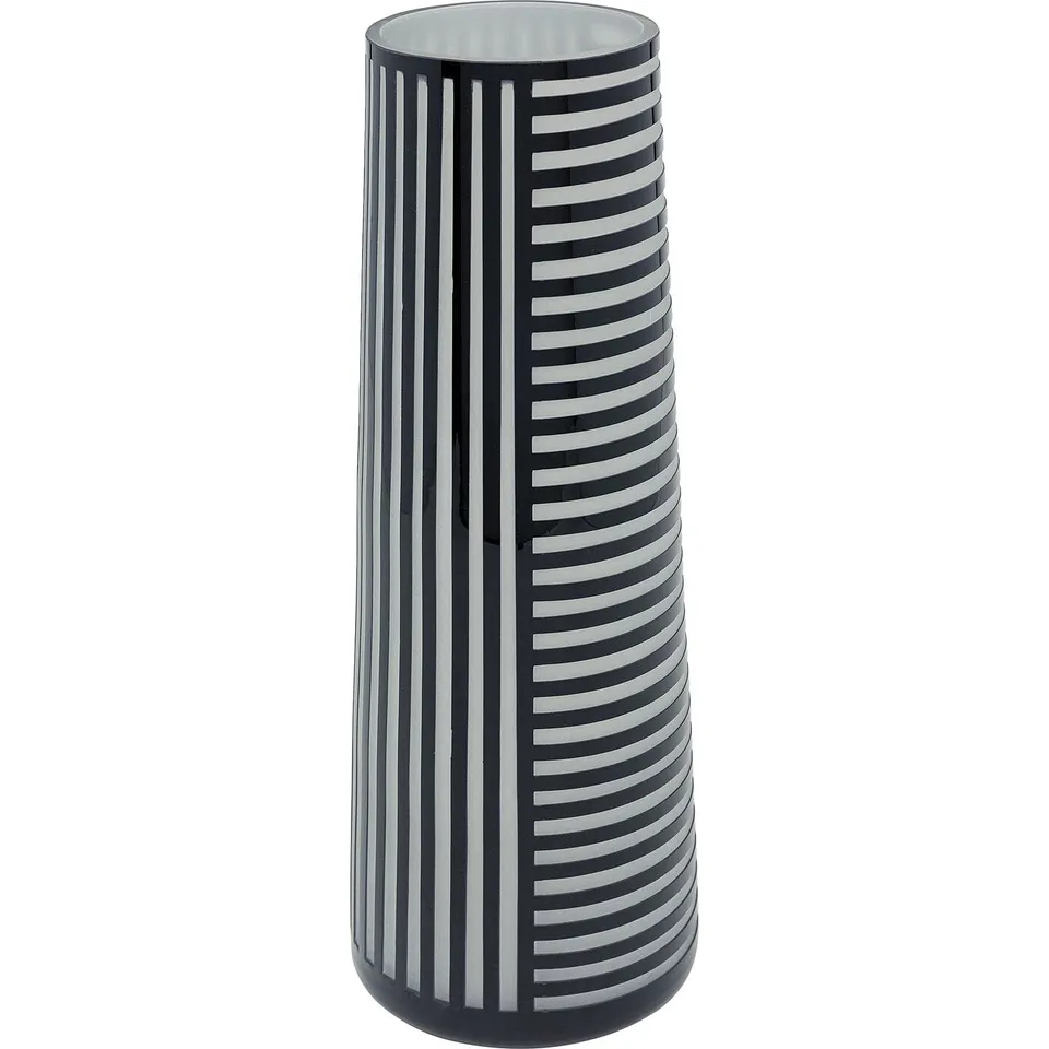 kare-design-vase-brillar-37-cm-schwarz-wei-e-blumenvase-aus-sandgestrahltem-glas image 1