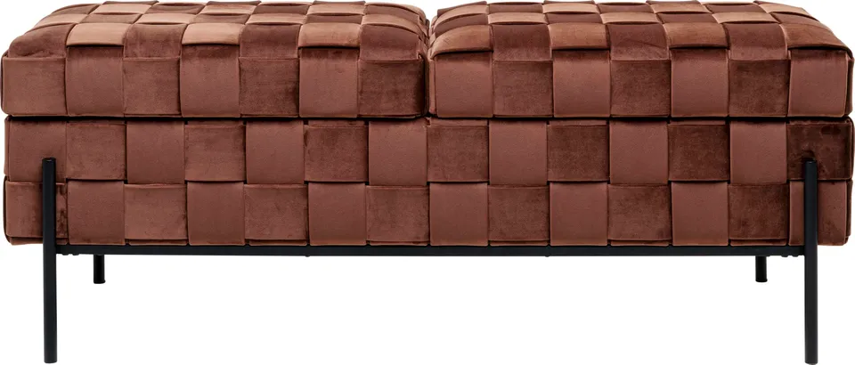 kare-design-weave-mocca-truhenbank-braun-47x121x41-cm image 1