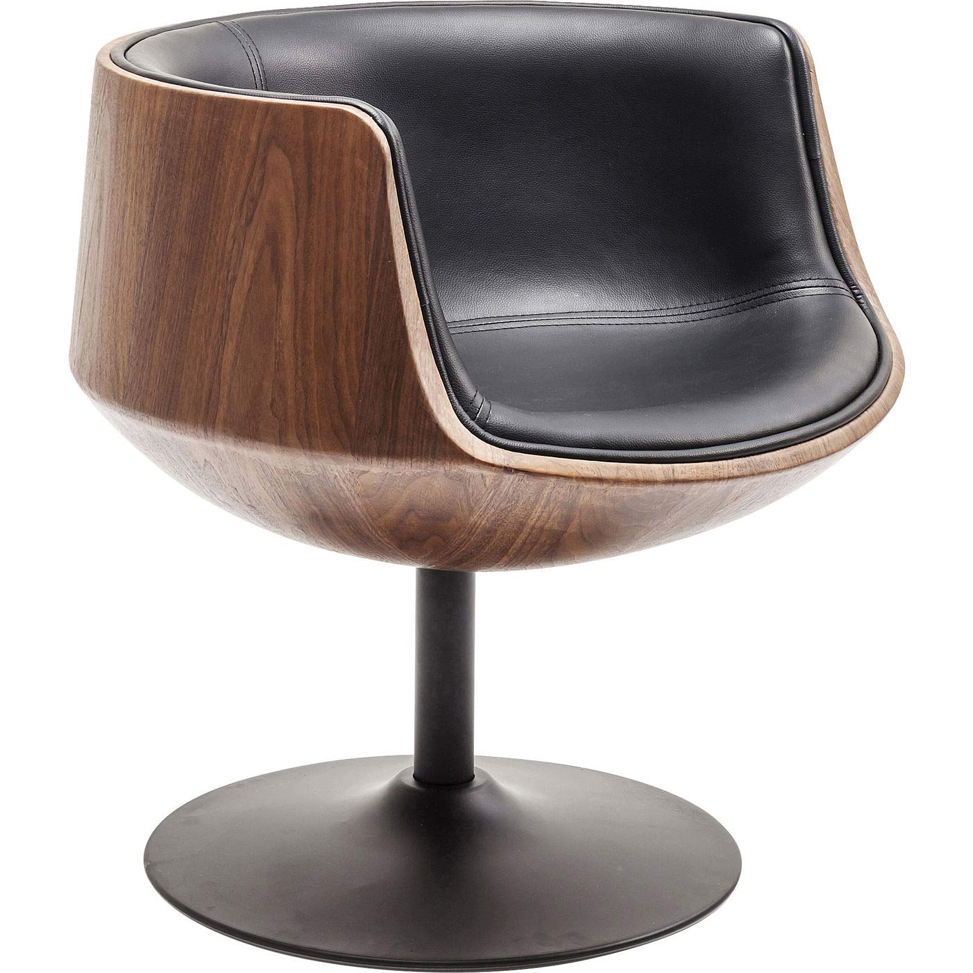 kare-design-drehstuhl-club-walnut-schwarz-braun-mid-century-sessel-75x62x61cm image 6