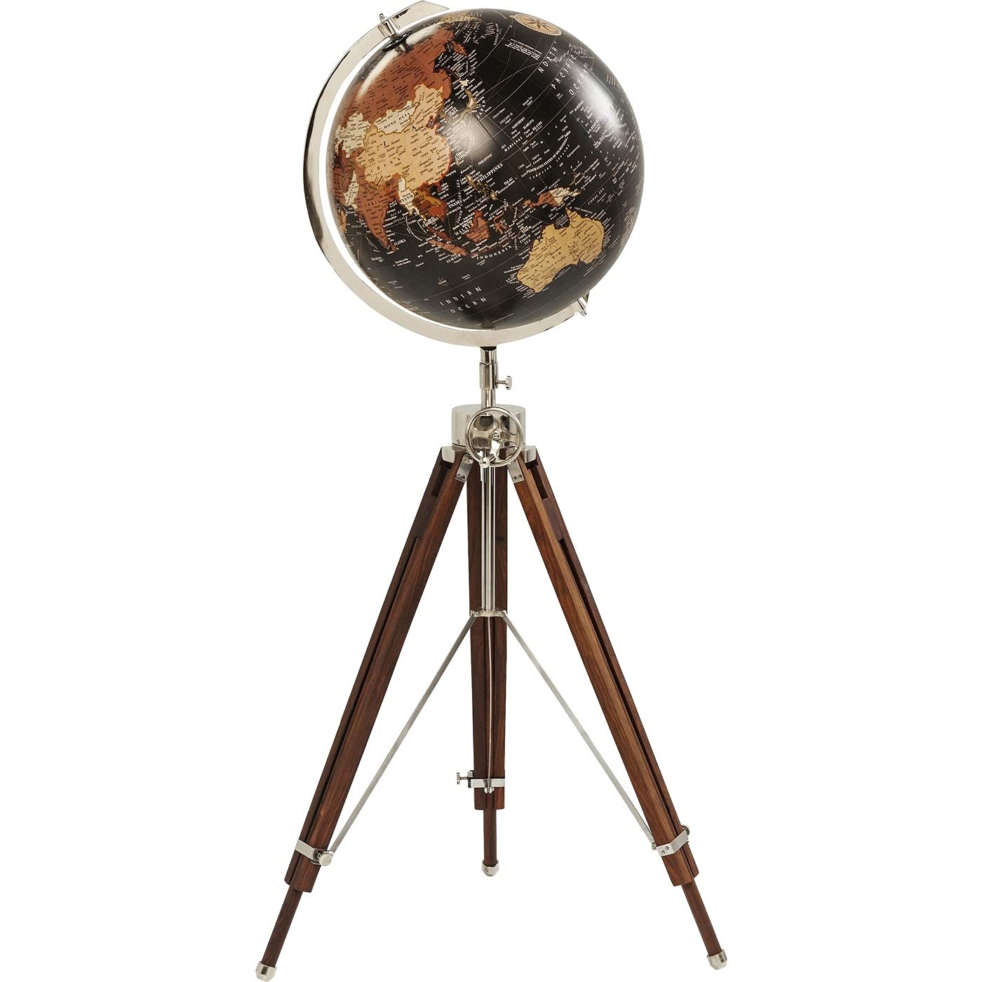kare-design-deko-globus-earth-schwarz-vintage-standglobus-141x61x61-cm image 1