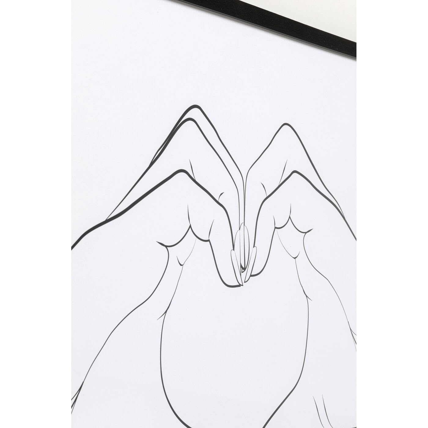 kare-design-heart-hands-wandbild-103x73-cm-schwarz-wei-gerahmt image 2