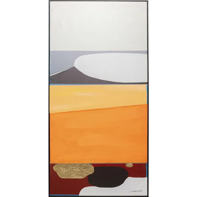 kare-design-gerahmtes-bild-abstract-shapes-orange-73x143cm-leinwandbild-abstrakt image 1