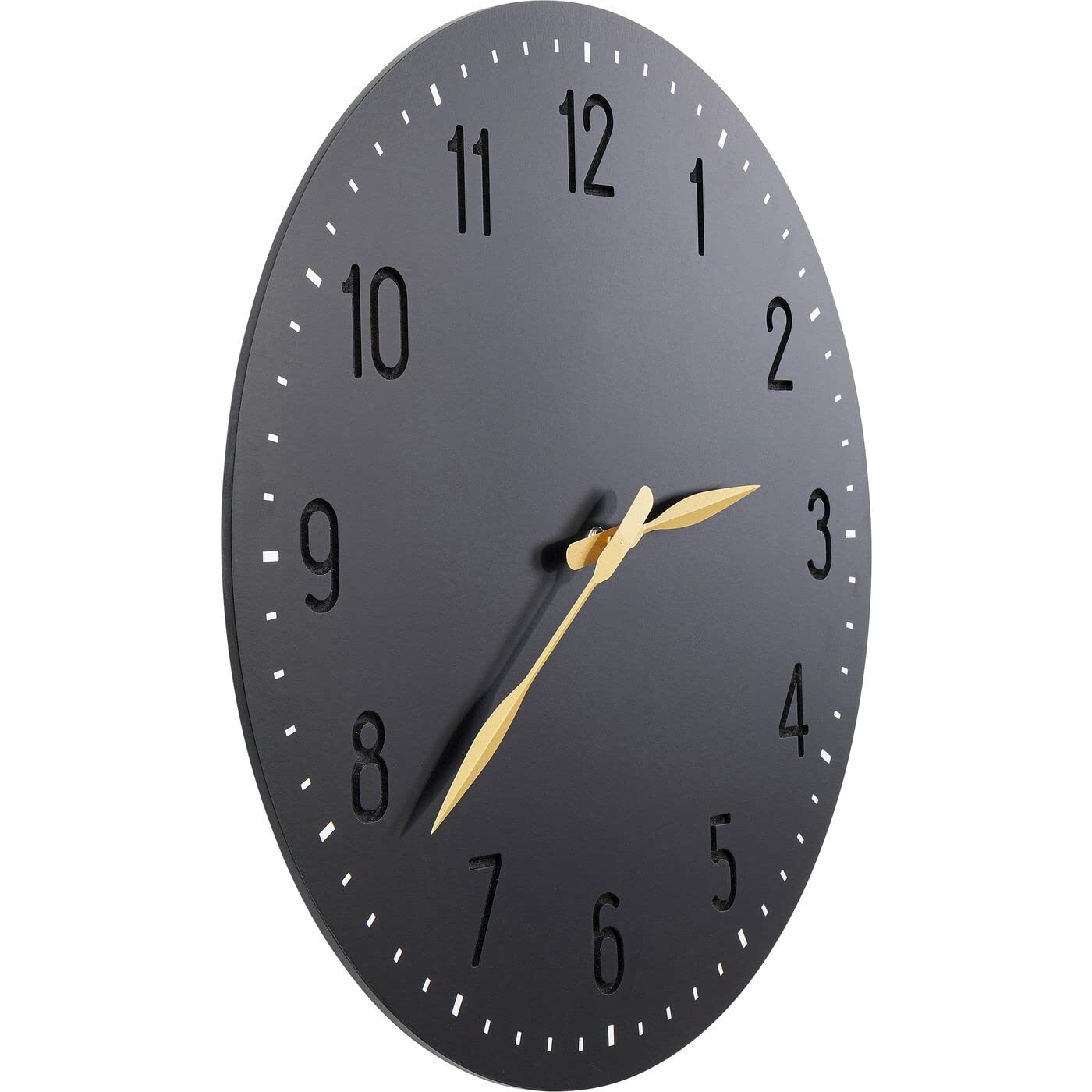 kare-design-wanduhr-mailo-50cm-schwarz-mit-goldfarbenen-zeigern image 4