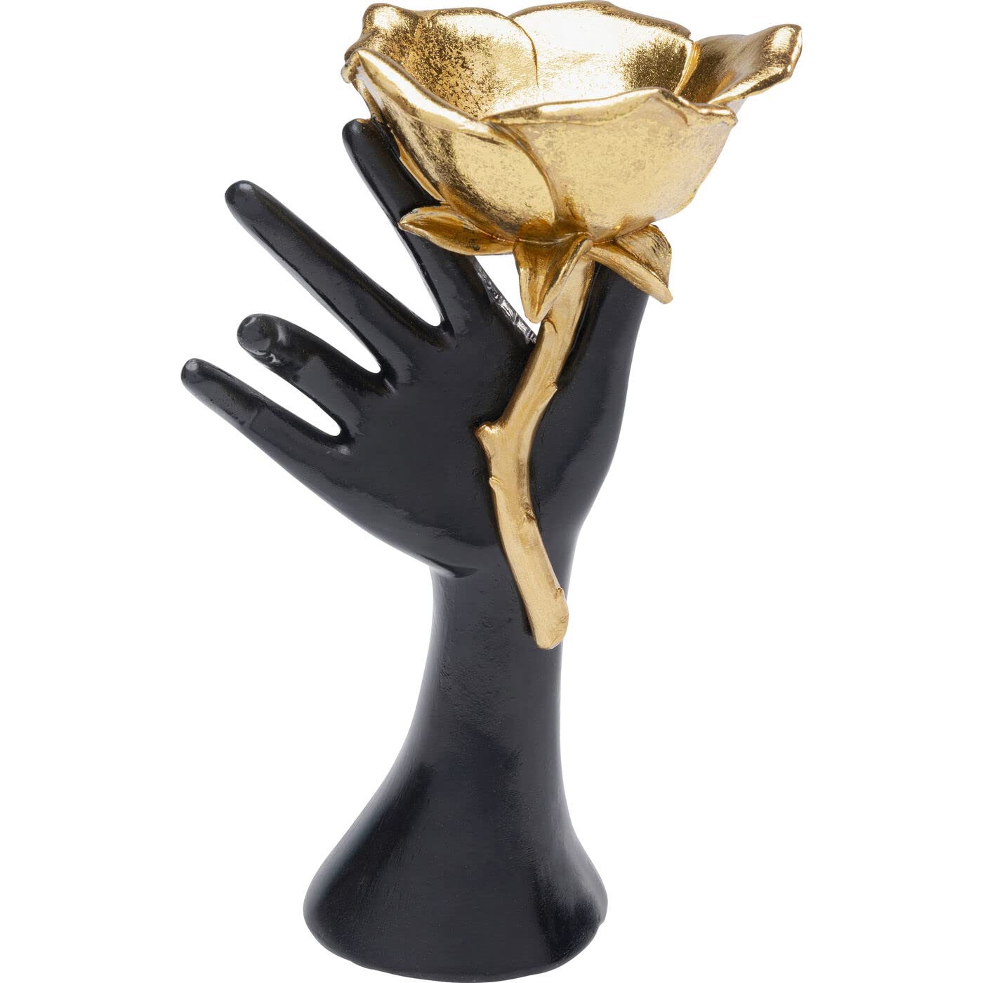 kare-design-objekt-hand-rose-22-cm-schmuckhalter-deko-kunststoff-gold-schwarz image 1