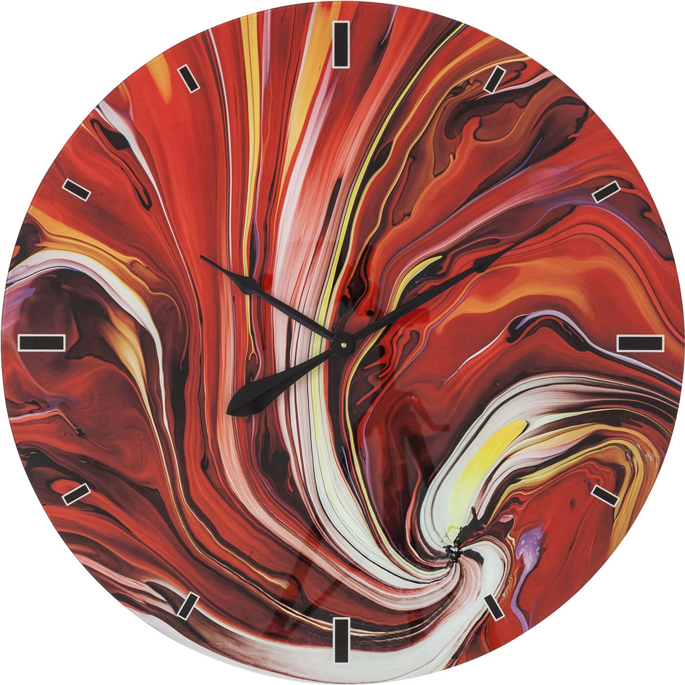kare-design-wanduhr-glas-chaos-fire-80-cm image 1