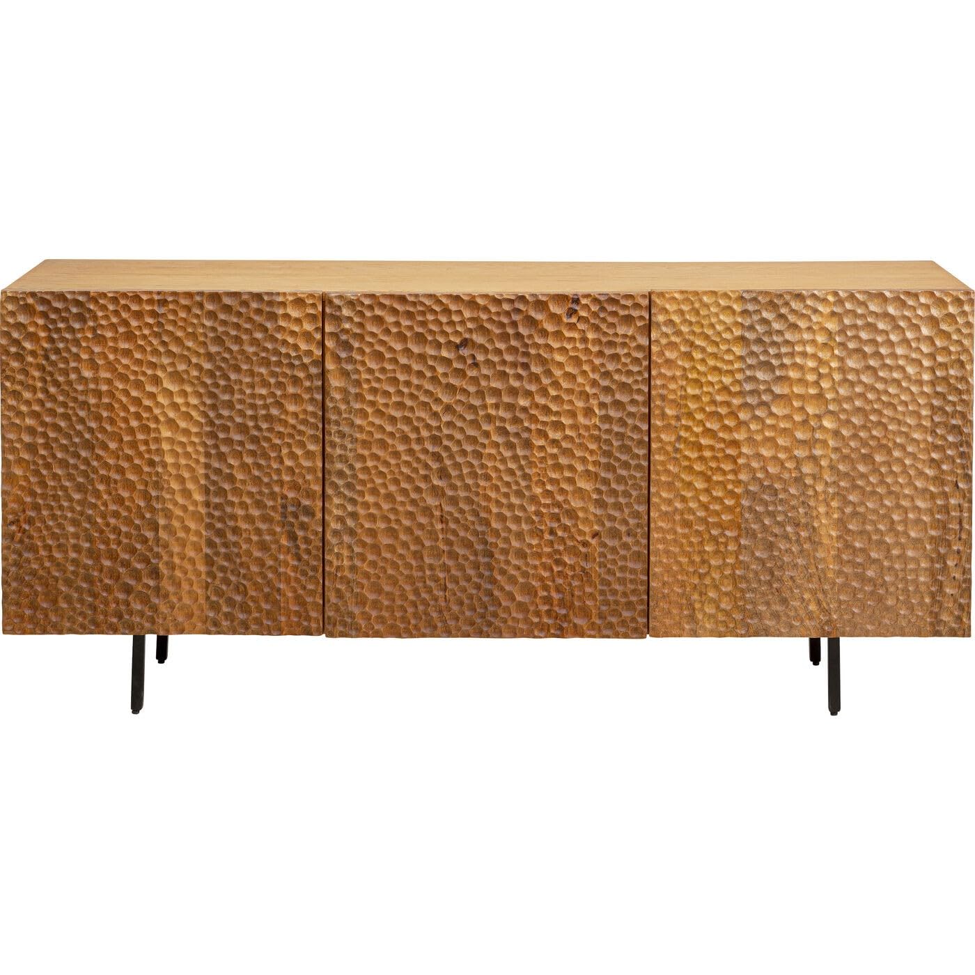 kare-design-hammer-sideboard-braun-massivholz-sideboard-mit-3-t-ren-75x160x38-cm image 1