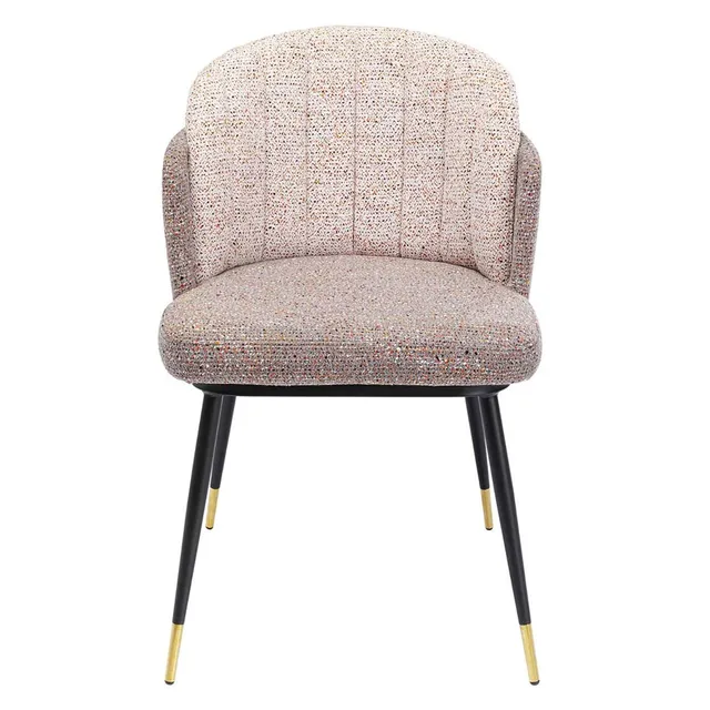 kare-design-stuhl-hojas-flitter-beige-esszimmerstuhl-polyester-81x52x58-cm image 1