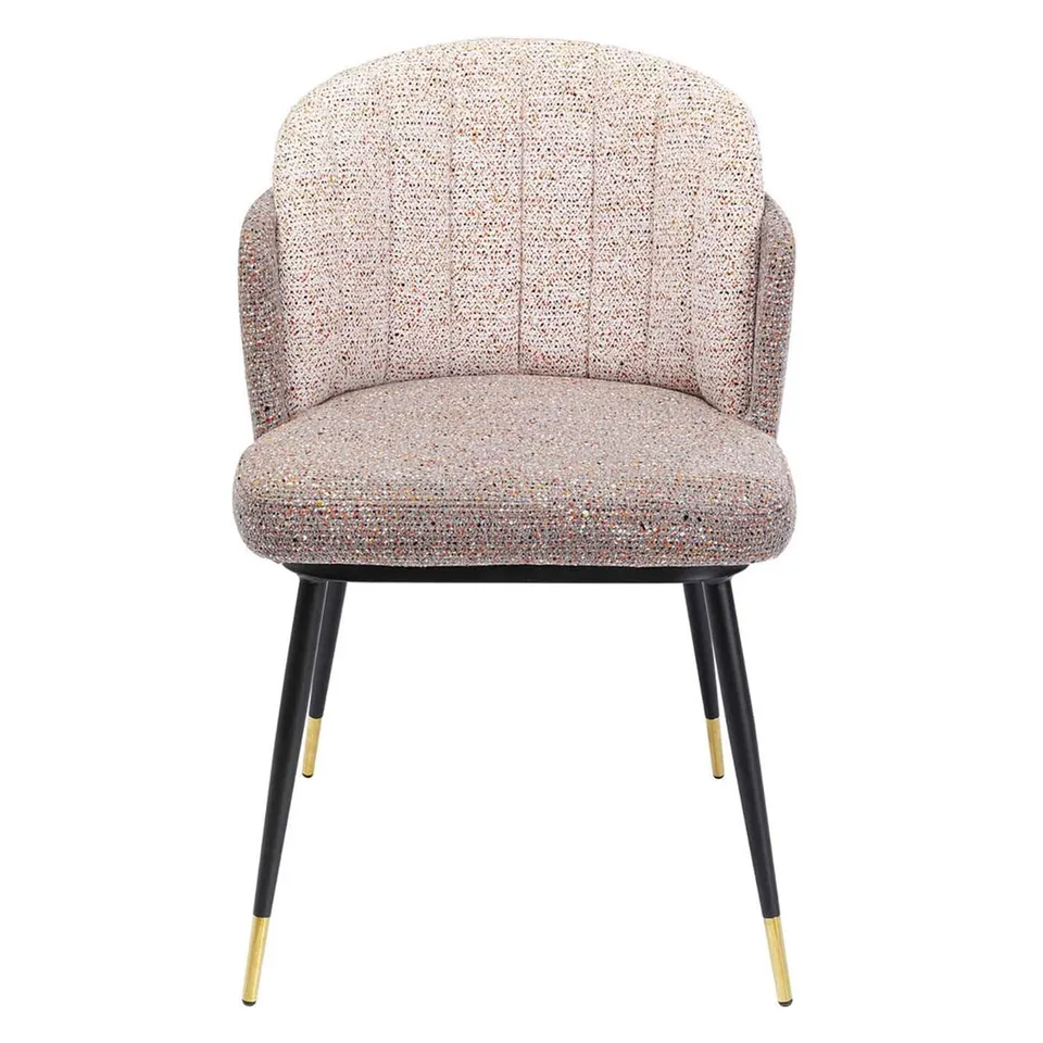 kare-design-stuhl-hojas-flitter-beige-esszimmerstuhl-polyester-81x52x58-cm image 1