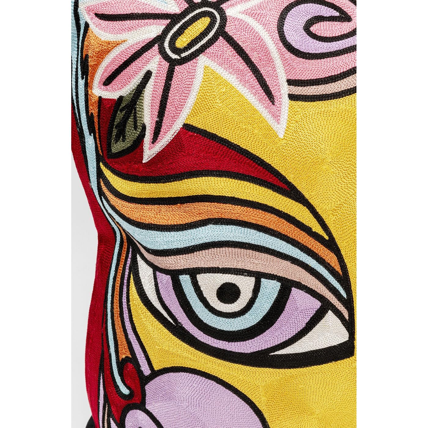 kare-design-art-line-face-kissen-mehrfarbig-50x50-cm-mit-reissverschluss-und-f-l image 2