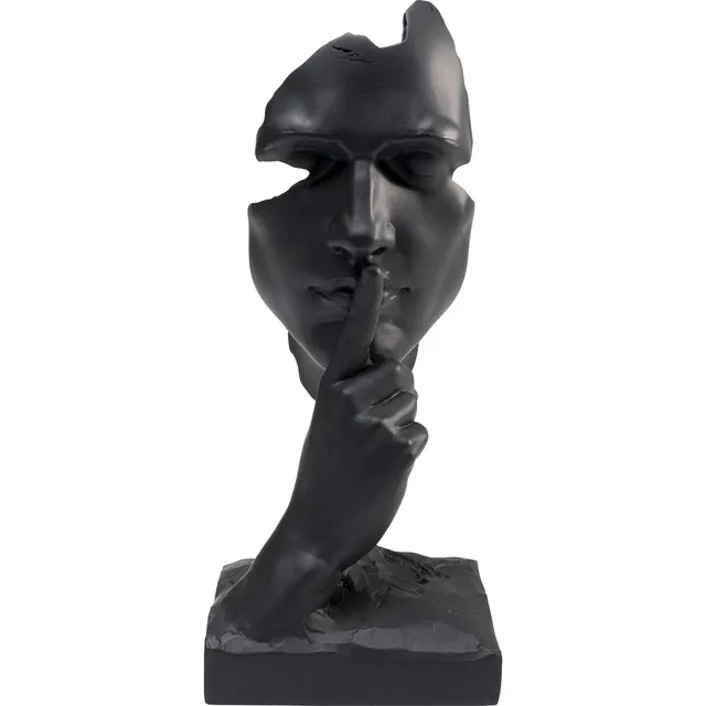 kare-design-quiet-face-deko-objekt-schwarz-31x13x11-cm-skulptur image 1