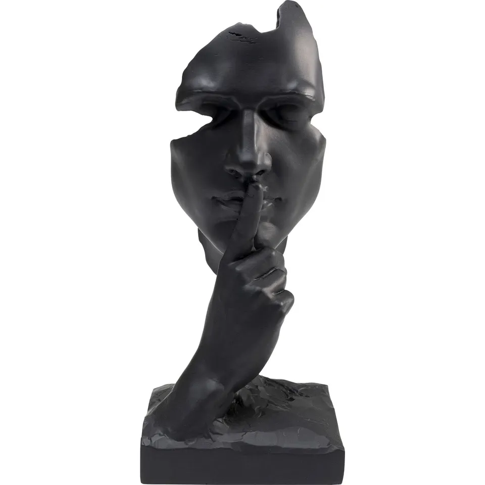 kare-design-quiet-face-deko-objekt-schwarz-31x13x11-cm-skulptur image 1