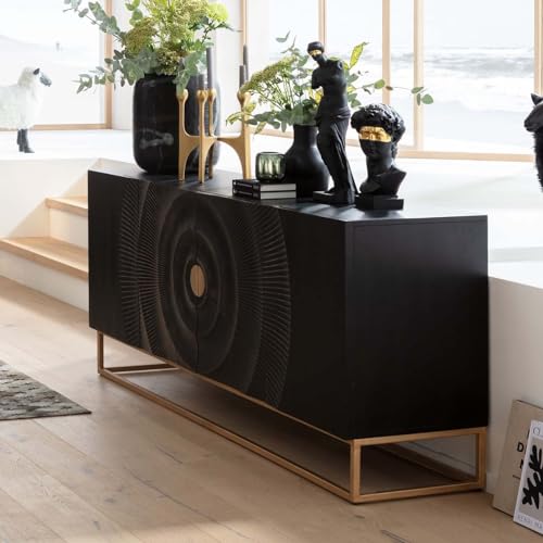 kare-design-sideboard-madeira-dunkel-4-t-rer-177x75-cm-schwarz image 7