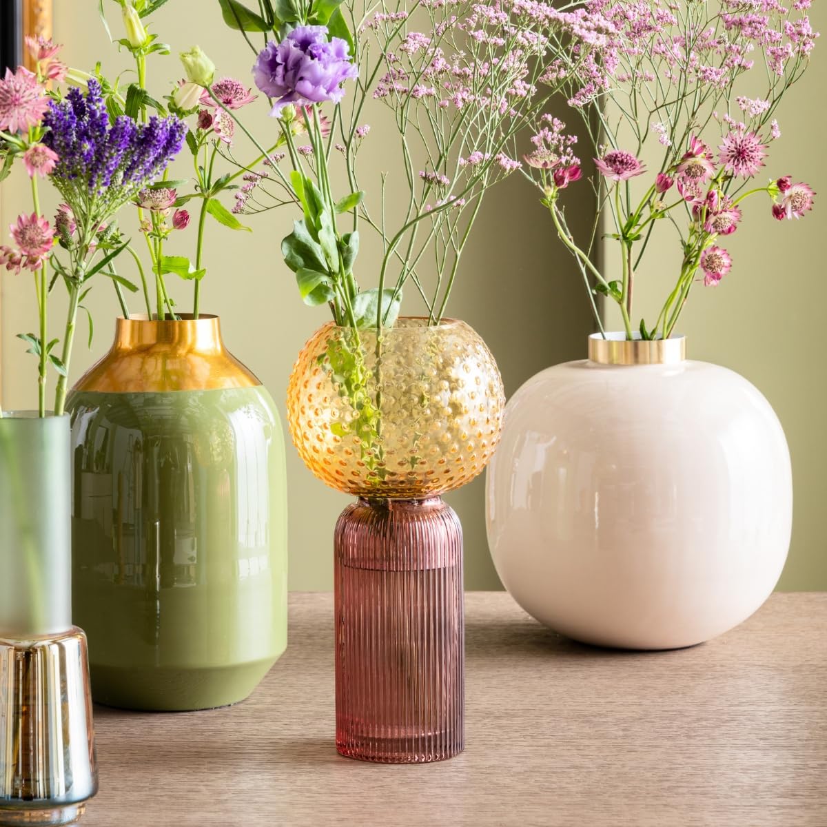 kare-design-vase-marvelous-duo-gelb-violett-30-5-cm-handgefertigte-blumenvase-mi image 2