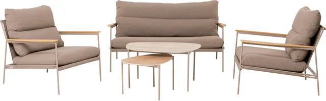 kare-design-sitzgruppe-corsica-creme-outdoor-loungeset-bank-2-sessel-2-tische image 1