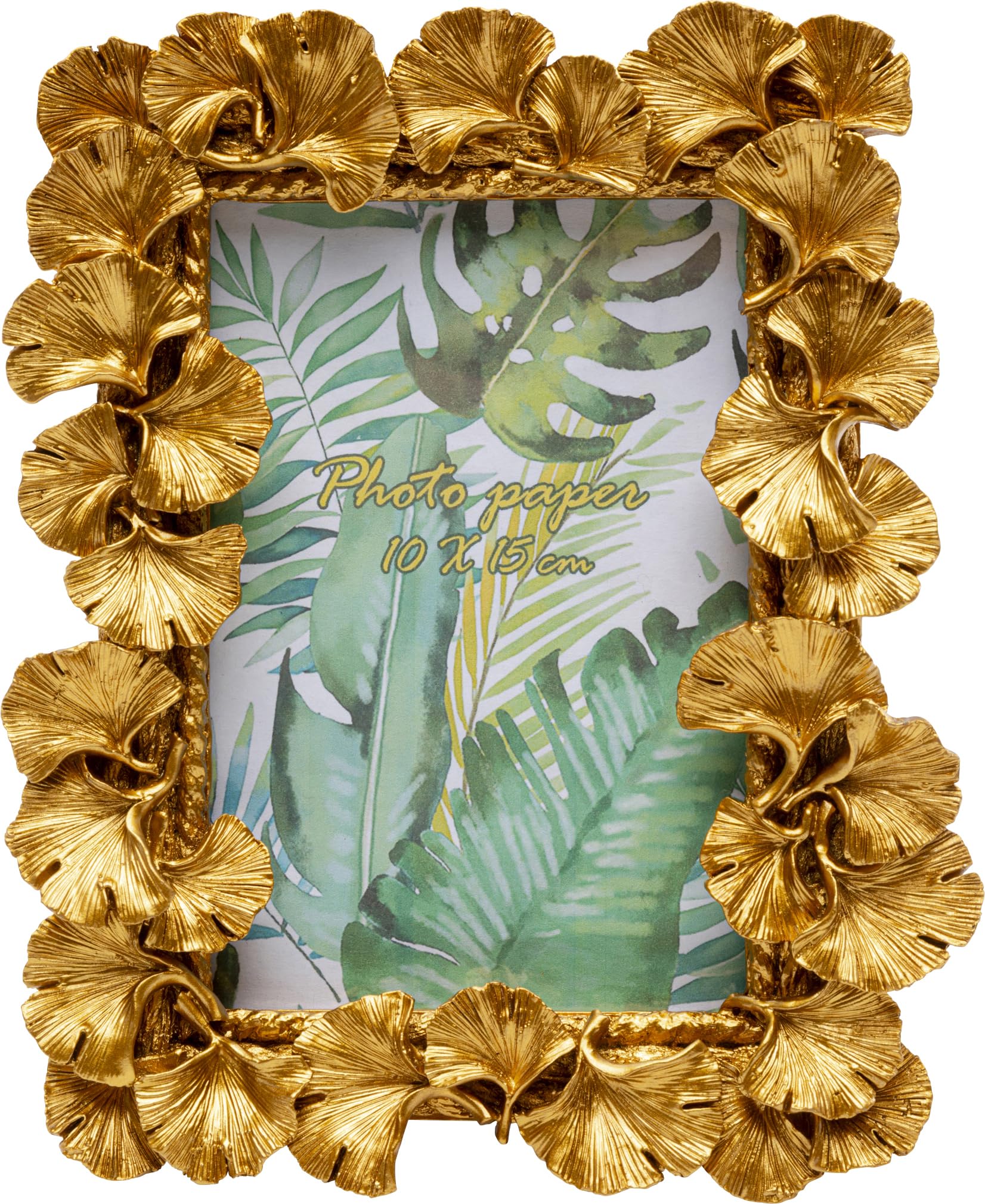 kare-design-bilderrahmen-ginkgo-leaf-10x15-cm-gold image 1