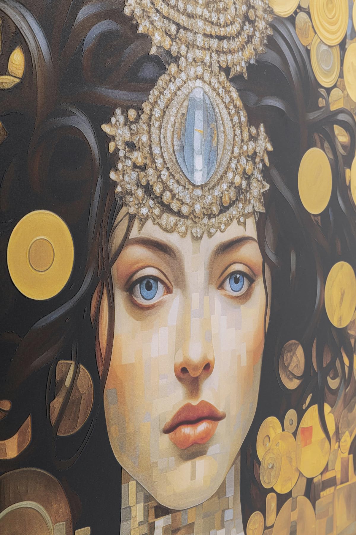 kare-design-glasbild-art-nouveau-lady-3d-mehrfarbig-80x80-cm image 4
