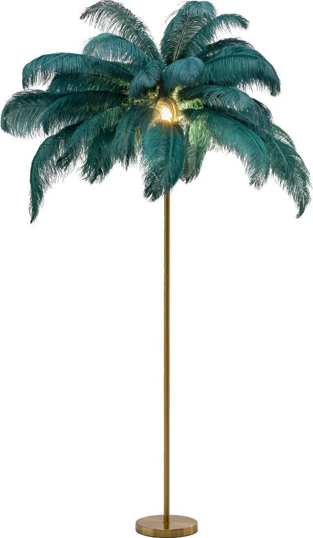 kare-design-stehleuchte-feather-palm-gr-n-gold-165-cm-bodenlampe-mit-strau-enfed image 1
