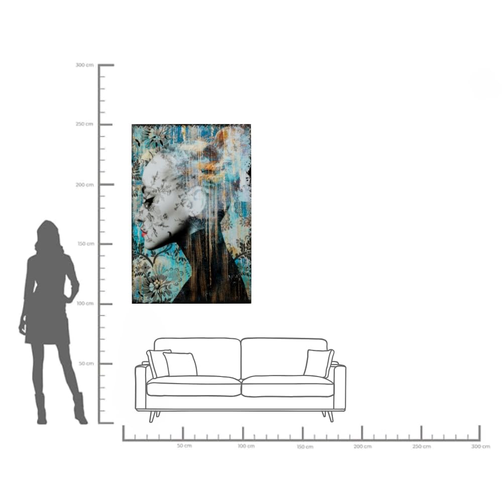 kare-design-glasbild-lady-flower-blau-schwarz-150x100-cm-rahmenlos image 3