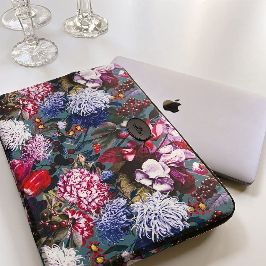 cedon-easy-laptop-case-blumenbouquet-petrol image 2