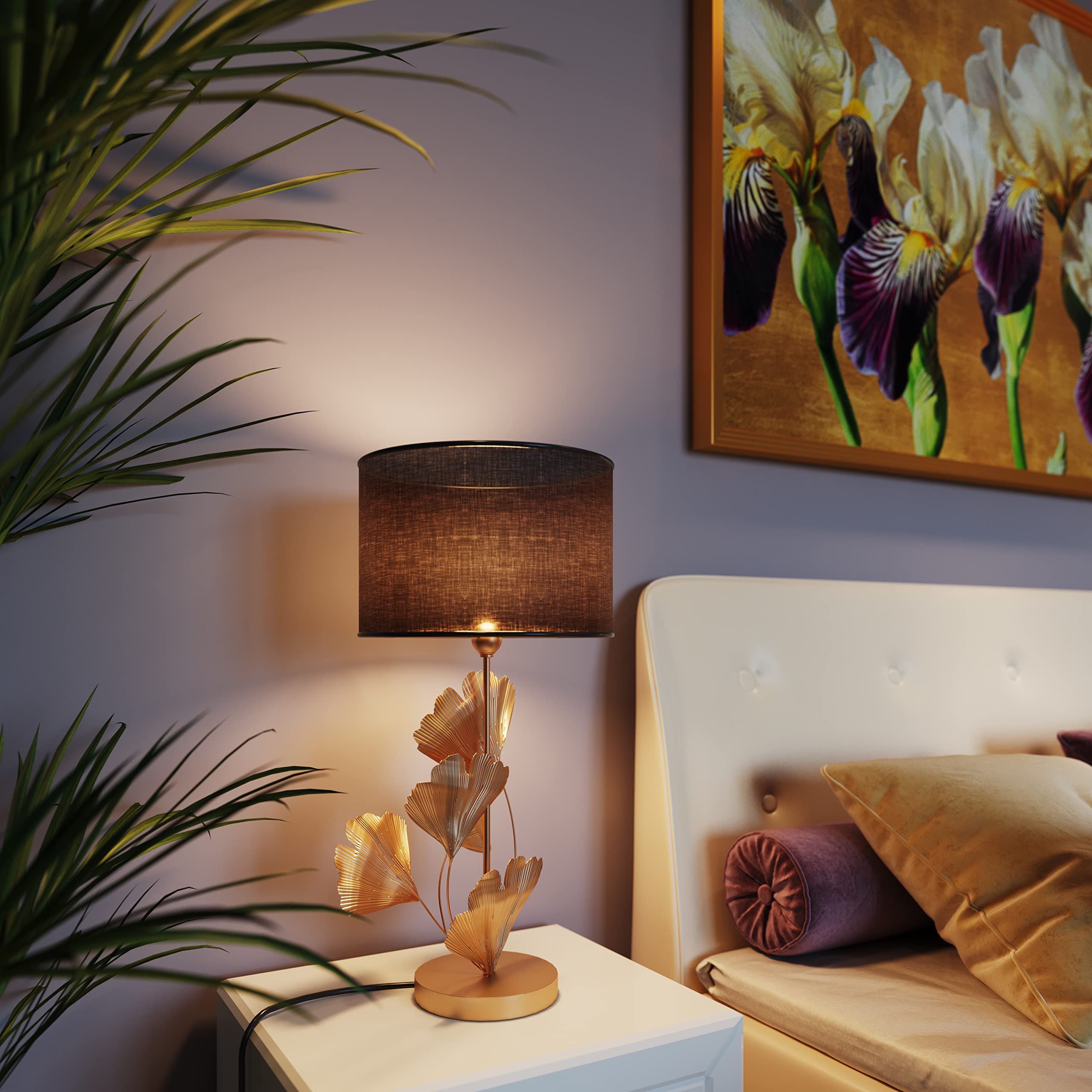 kare-design-tischlampe-flores-gold-62x30x30-cm-ginkgo image 2