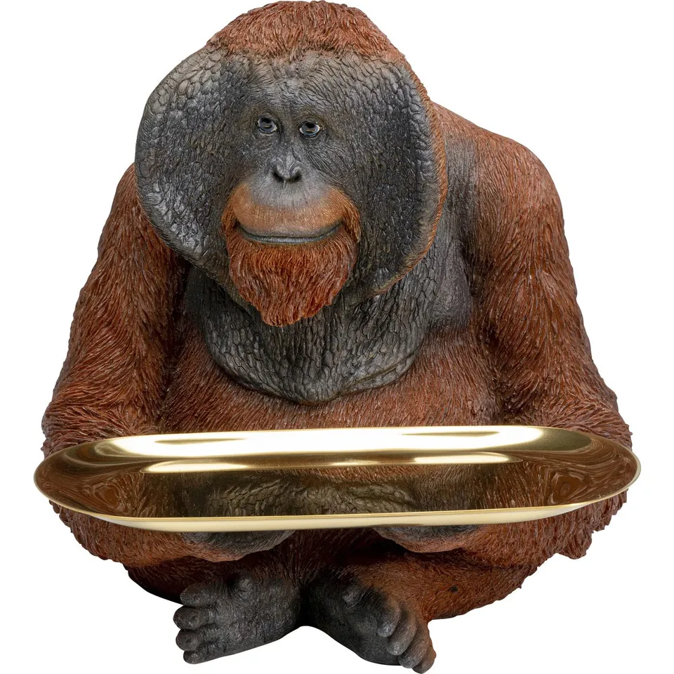 kare-design-deko-figur-butler-orang-utan-tierfigur-mit-tablett-41-cm-handgearbei image 1