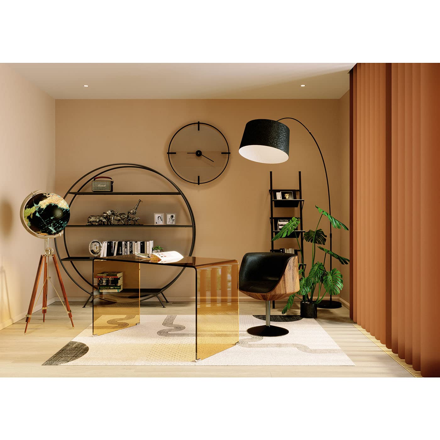 kare-design-deko-globus-earth-schwarz-vintage-standglobus-141x61x61-cm image 2