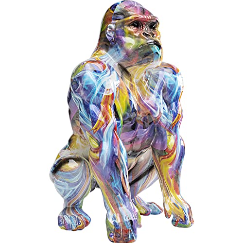kare-design-deko-figur-watching-gorilla-bunt-xl-tierfigur-45-cm-aus-kunststein image 6