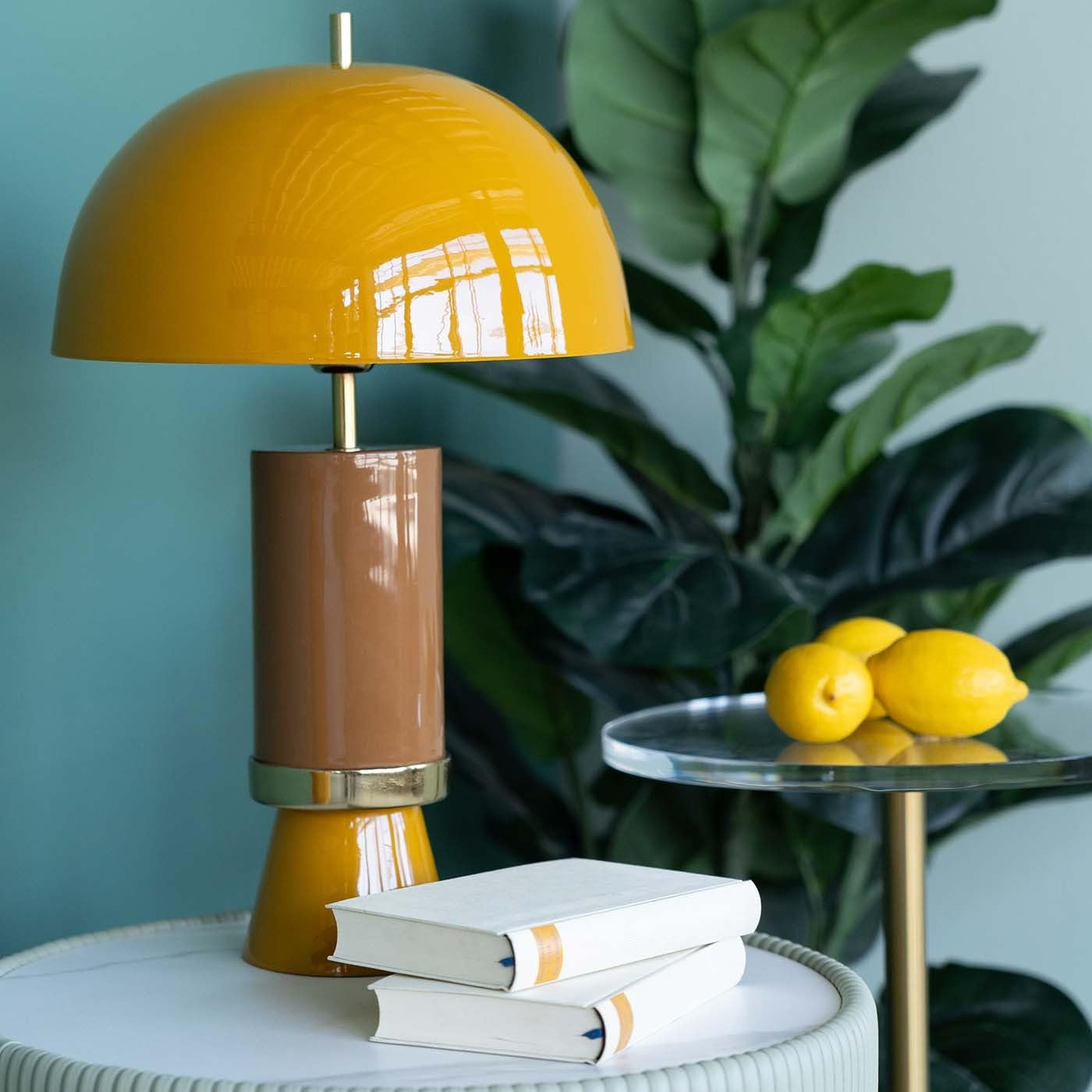 kare-design-josy-tischlampe-gelb-ocker-51x30x30-cm-e27 image 2