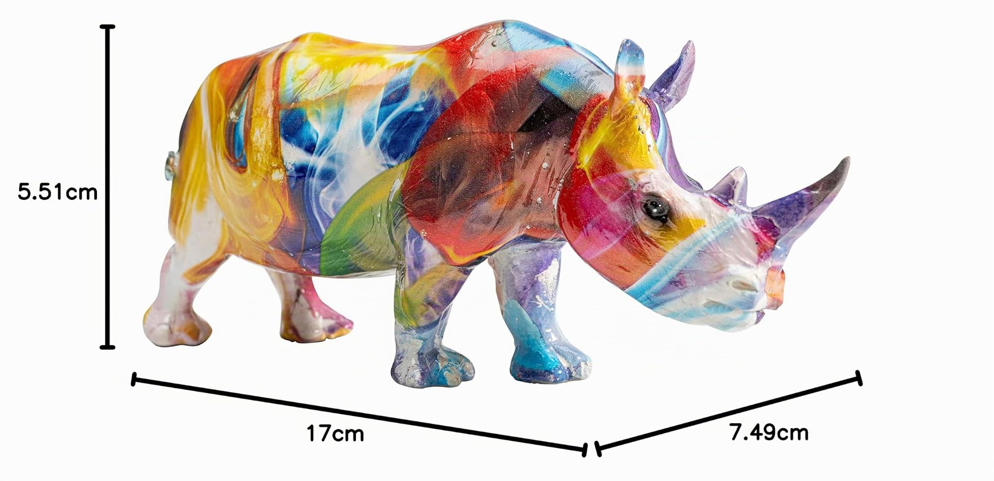 kare-design-dekofigur-colored-rhino-mehrfarbig-17x8x6-cm image 6