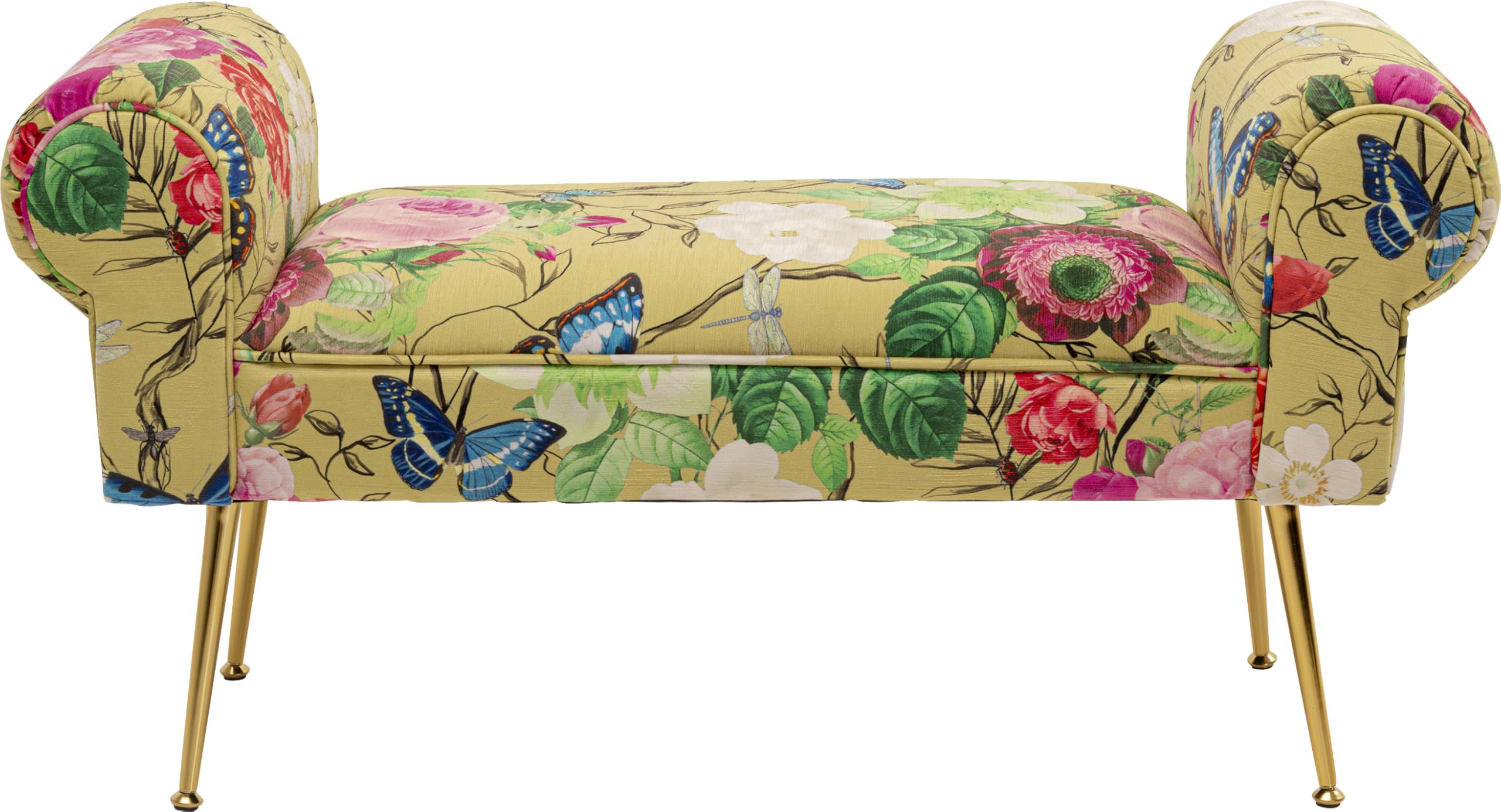 kare-design-wing-flower-fever-sitzbank-gelb-mit-blumen-motiv-sitzh-he-39-cm image 1