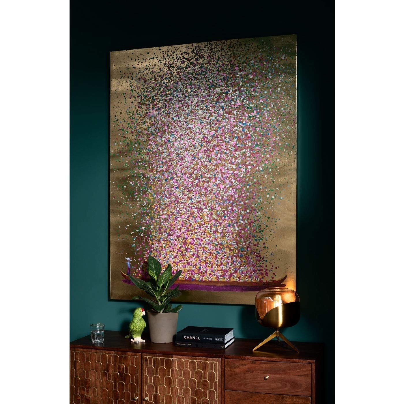 kare-design-bild-touched-flower-boat-gold-pink-160x120x3-5-cm-canvas image 3