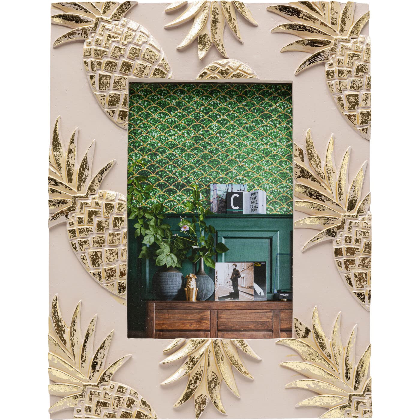kare-design-bilderrahmen-pineapple-10x15-cm-ananas-rahmen-handbemalt image 1