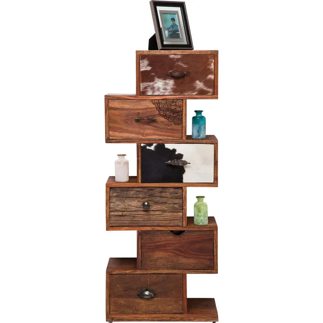 kare-design-hochkommode-rodeo-zick-zack-braun-120-x-50-x-30-cm image 1