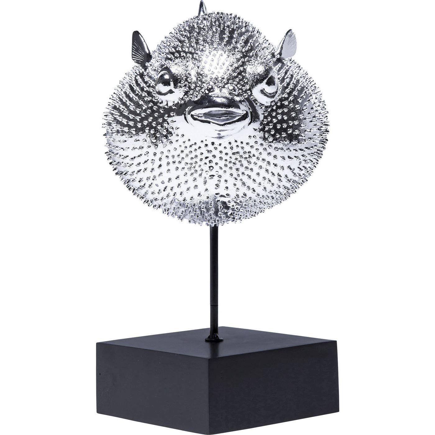 kare-design-dekofigur-blowfish-kugelfisch-chrom-silber-29x24x6-cm image 1