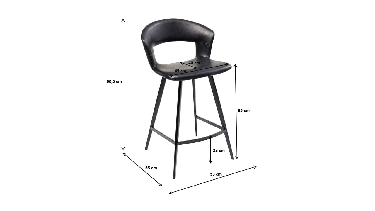 kare-design-reunion-barhocker-schwarz-65-cm-kunstleder-90-5x53x53-cm image 3