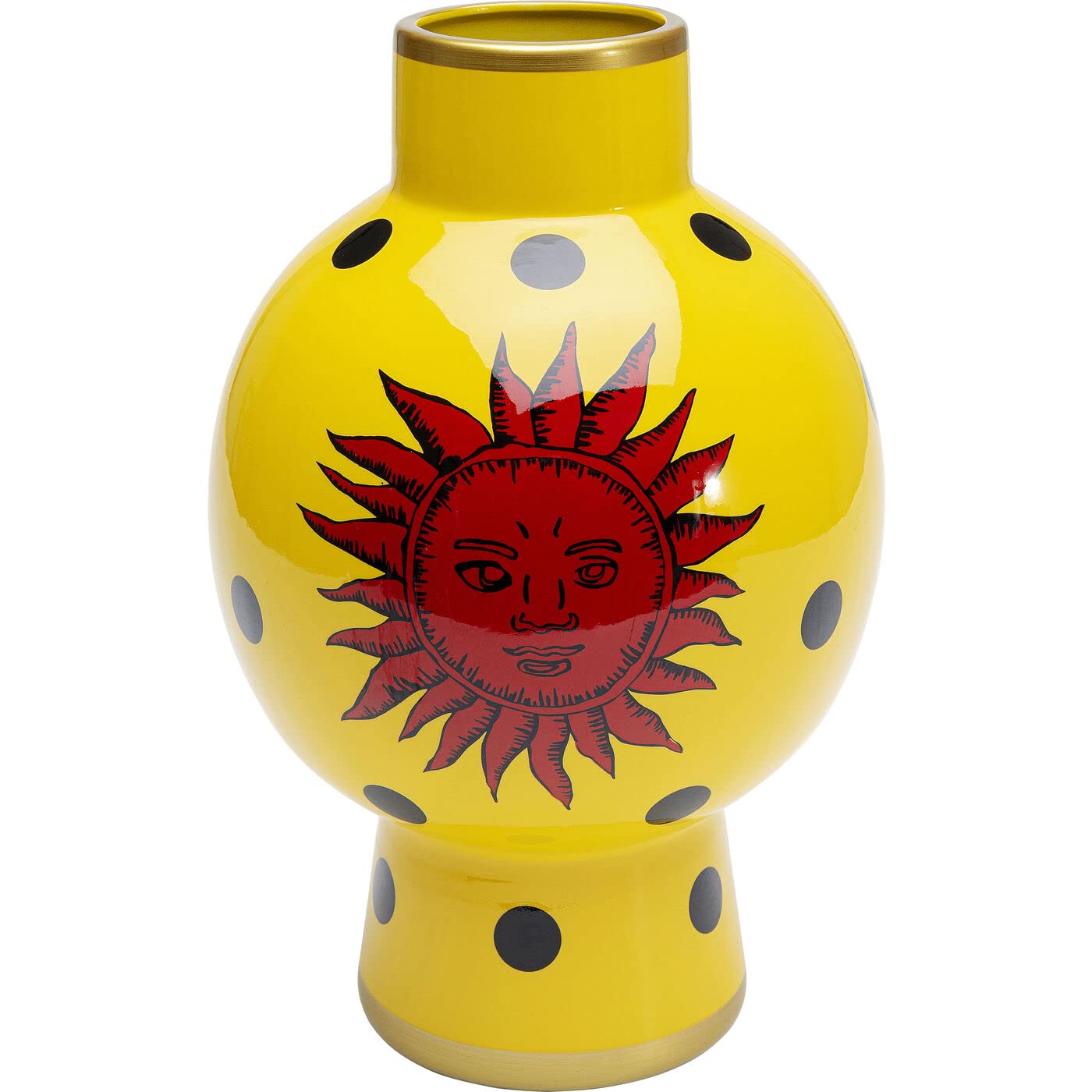 kare-design-deko-vase-merina-28-cm-gelbe-blumenvase-tischvase image 1