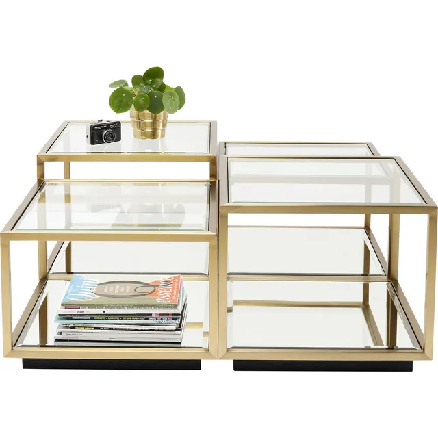 kare-design-couchtisch-luigi-4er-set-gold-quadratisch image 1