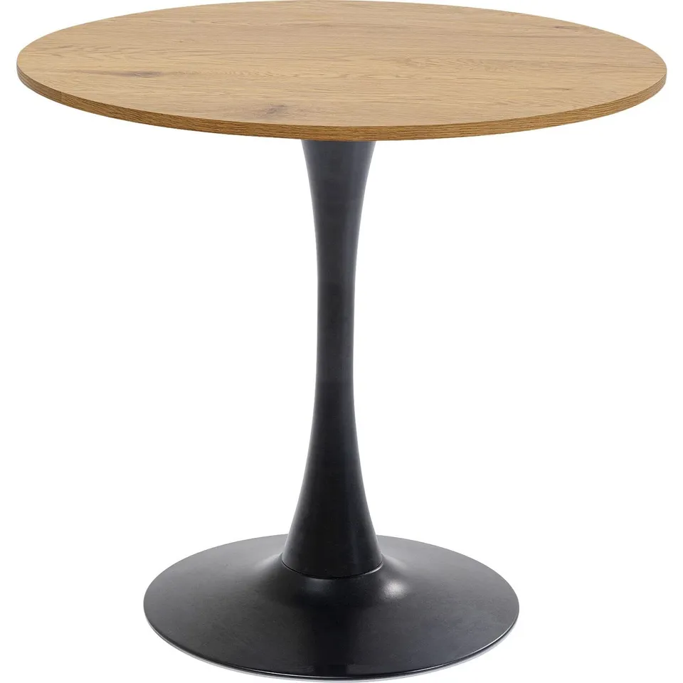 kare-design-schickeria-eiche-tisch-schwarz-runder-esszimmertisch-durchmesser-80- image 1