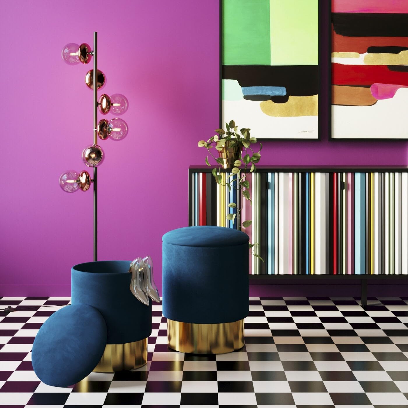 kare-design-bild-mit-rahmen-abstract-shapes-gr-n-73x143cm-leinwandbild-hochforma image 6
