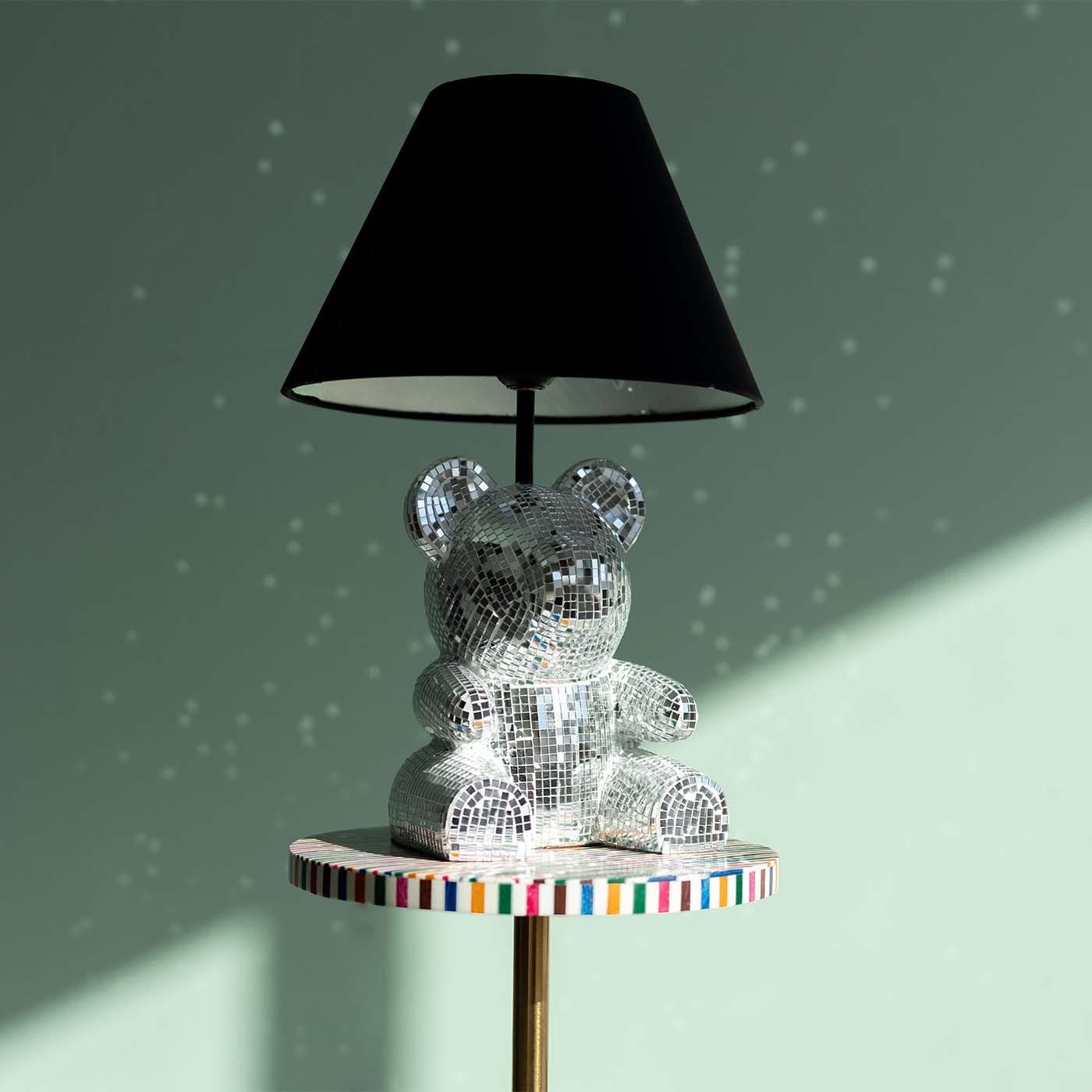kare-design-bear-disco-tischlampe-40-cm-schwarz-silber image 2
